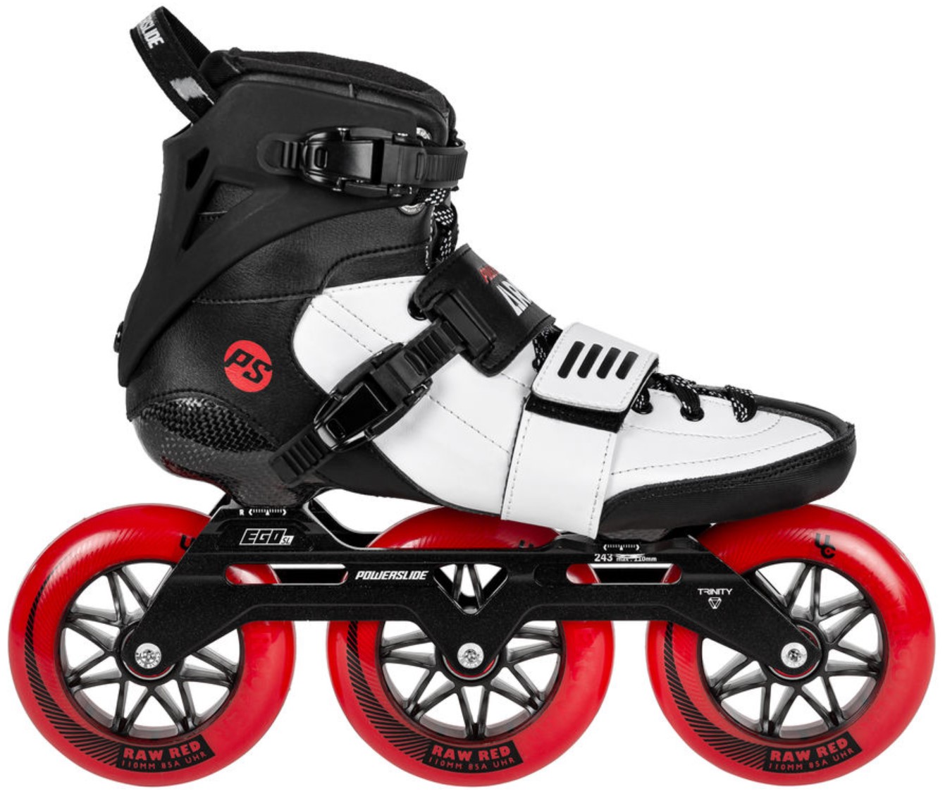 Powerslide Speed Slalom Arise SL inline skate with red 110 diameter wheels
